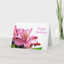 Lila Alstroemeria Geburtstagskarte Karte