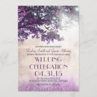Lila alte Eiche & Liebesvögel Hochzeit lädt ein