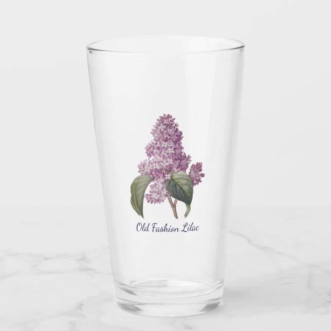 Lila alte Mode Lilac Blume Tumbler Glass (Vorderseite)