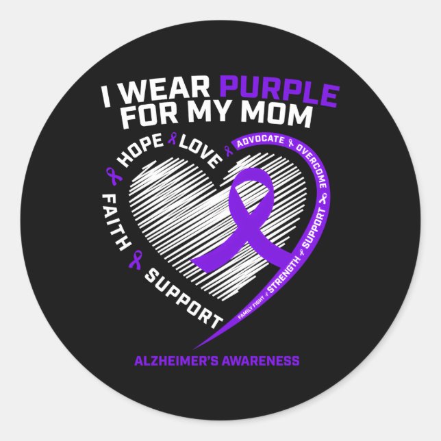 Lila Alzheimer Awareness Products Mama Runder Aufkleber (Vorderseite)