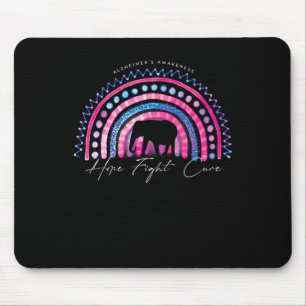 Lila Alzheimer End Awareness Rainbow Elephan Mousepad