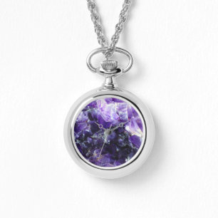 Lila Amethyst Armbanduhr