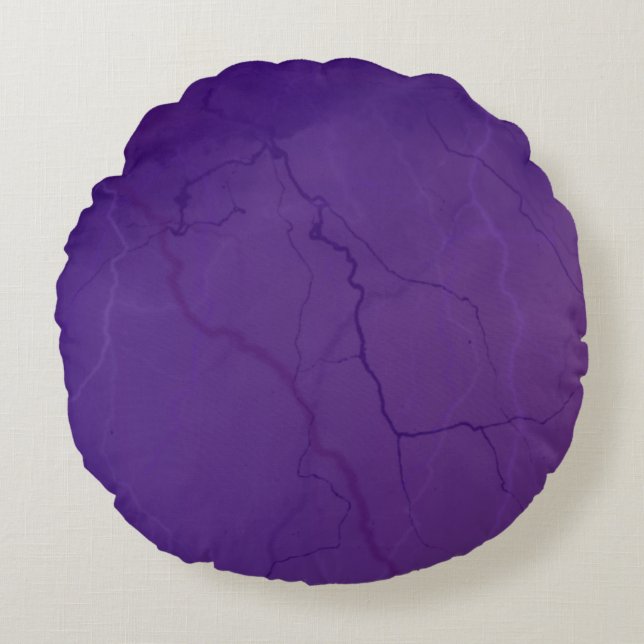 Lila Amethyst-Blitzlicht Rundkissen Rundes Kissen (Vorderseite)