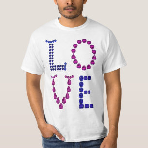 Lila Amethyst & Blue Sapphire Liebe T-Shirt