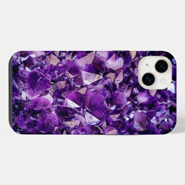 Lila Amethyst Crystal Gems IPhone Samsung Case iPhone 14 Plus Hülle (Rückseite (Horizontal))