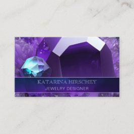 Lila Amethyst Crystal Gemstone Luxus Elegante Visitenkarte