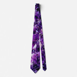 Lila Amethyst Crystal Geode Gemstone Necktie Krawa Krawatte