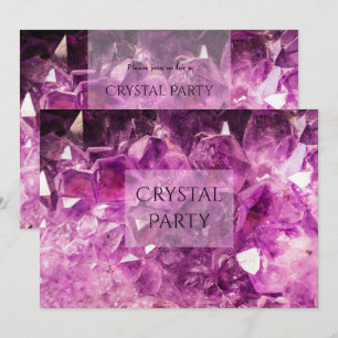 Lila Amethyst Crystal-Party Einladung