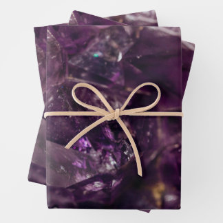 Lila Amethyst Crystal Quartz Energiepmuster Geschenkpapier Set