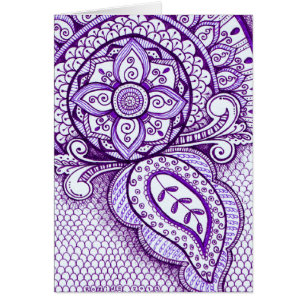 Lila Amethyst Damask Indian Mandala Blank Innen