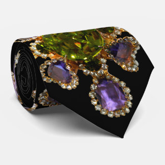 Lila Amethyst Diamonds Emeralds Schmuck Krawatte