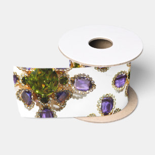 Lila Amethyst Diamonds Emeralds Schmuck Satinband