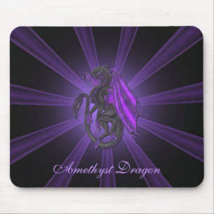 Lila Amethyst Drache-Mausunterlage Mousepad