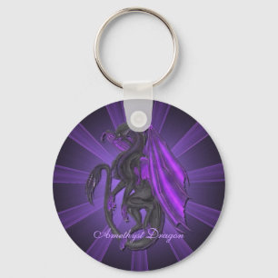 Lila Amethyst Drache-Schlüsselkette Schlüsselanhänger