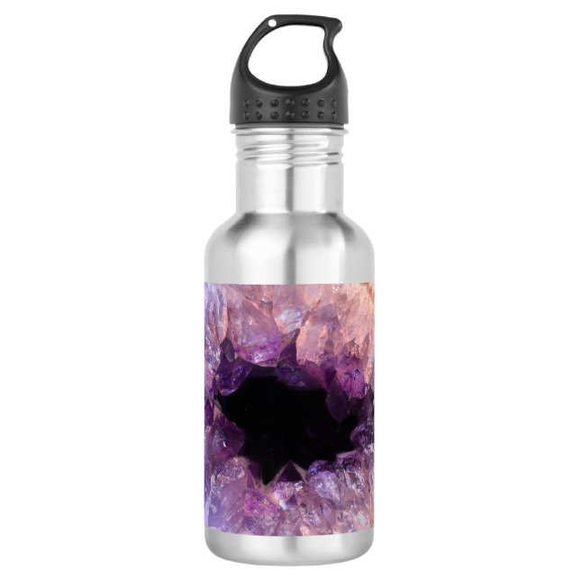 Lila Amethyst Edelstahlflasche (Vorderseite)