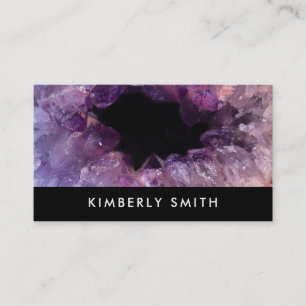 Lila amethyst Edelstein geode Schwarzes beruflich Visitenkarte