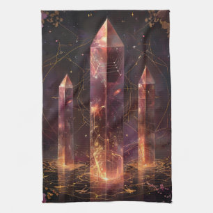 Lila Amethyst Galaxie Fantasy Muster Geschirrtuch