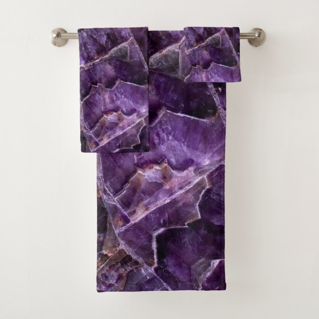 Lila Amethyst Gemstone Badhandtuch Set (Insitu)