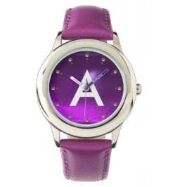 LILA AMETHYST GEMSTONE-MONOGRAMM ARMBANDUHR
