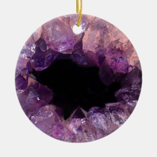 Lila Amethyst Keramik Ornament (Vorne)