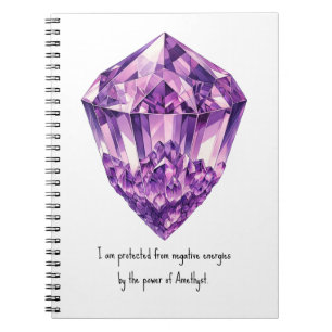 Lila Amethyst Kristall Metaphysische Affirmation Notizblock