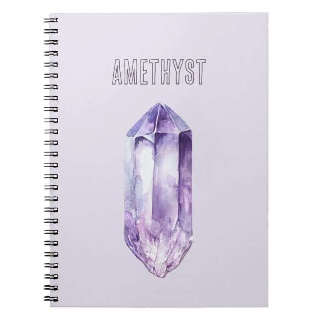 Lila Amethyst-Kristall Notizblock (Vorderseite)
