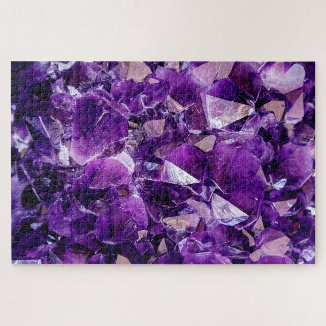 Lila Amethyst Kristallgras Experte Jigsaw Puzzle (Horizontal)