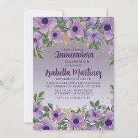Lila Amethyst Lavender Gold Glitzer Quinceañera