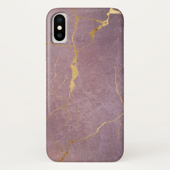 Lila Amethyst mit iPhone/iPad-Gehäuse aus Gold-Mar Case-Mate iPhone Hülle (Rückseite)