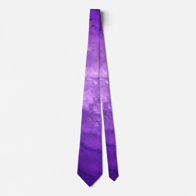 Lila Amethyst Ombre Marmor Elegant Moderner Chic Krawatte (Vorderseite)