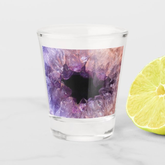 Lila Amethyst Schnapsglas (Vorderseite)