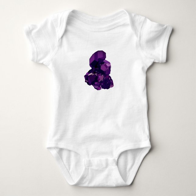 Lila Amethyst Stone Baby Jersey Bodysuit Baby Strampler (Vorderseite)