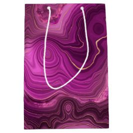 Lila Amethyst und Abstraktes Gold Mittlere Geschenktüte