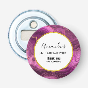 Lila Amethyst und Gold Abstrakt Agate Geburtstag Flaschenöffner