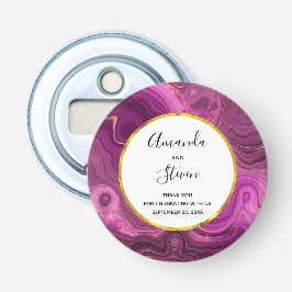 Lila Amethyst- und Gold-Abstrakt Agate-Hochzeit Flaschenöffner