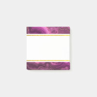 Lila Amethyst und Gold Abstrakt Agate Post-it No