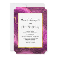 Lila Amethyst und Gold Abstrakte Hochzeit in