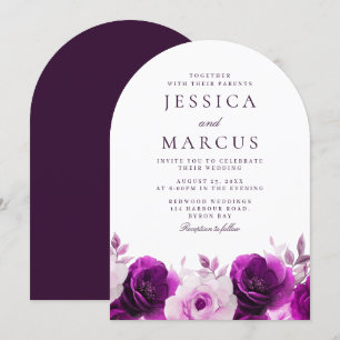 Lila Amethyst Violet Lilac Arch Wedding Einladung