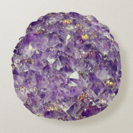 Lila Amethystikstein-Look Rundes Kissen