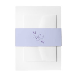 Lila Ampersands Monogram mit minimalem und weichem Einladungsbanderole