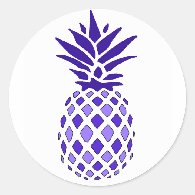 Lila Ananas Runder Aufkleber (Vorderseite)