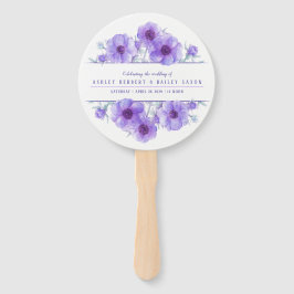 Lila Anemone Blume Aquarellengebläse Fächer