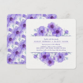 Lila Anemone Blütenfarbe Hochzeit lädt ein Einladung