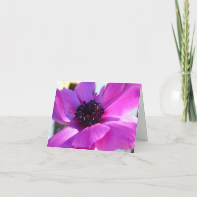 Lila Anemone Note Card im Springtime Dankeskarte (Vorderseite)