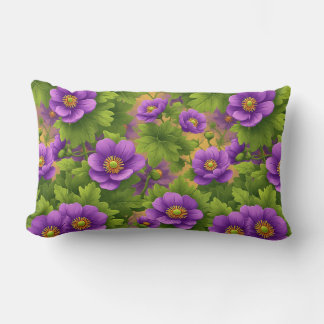 Lila Anemonen-Blumenmuster Lendenkissen