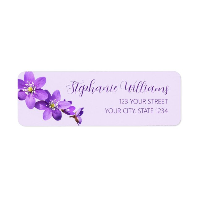 Lila Anemonenblumen Hellviolette Rücksendeadresse (Vorne)