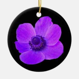 Lila Anemonendekor Keramikornament
