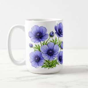 Lila Anemonenstrauß Kaffeetasse