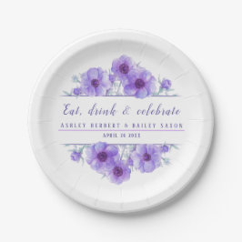 Lila Anemonpapier-Platte für Hochzeiten Pappteller