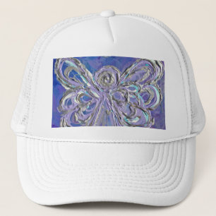Lila Angel-Hut oder Cap Truckerkappe